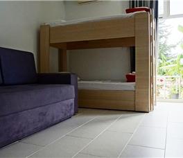 Four-bedded Room with Double bed and Bunk bed
